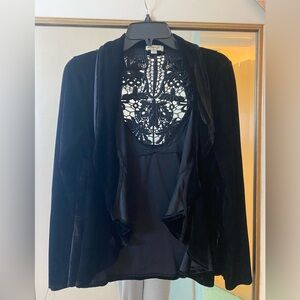 ONE WORLD Black Lace Detail Top